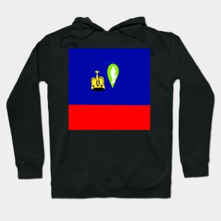 Sporty Liechtenstein Design on Black Background Hoodie